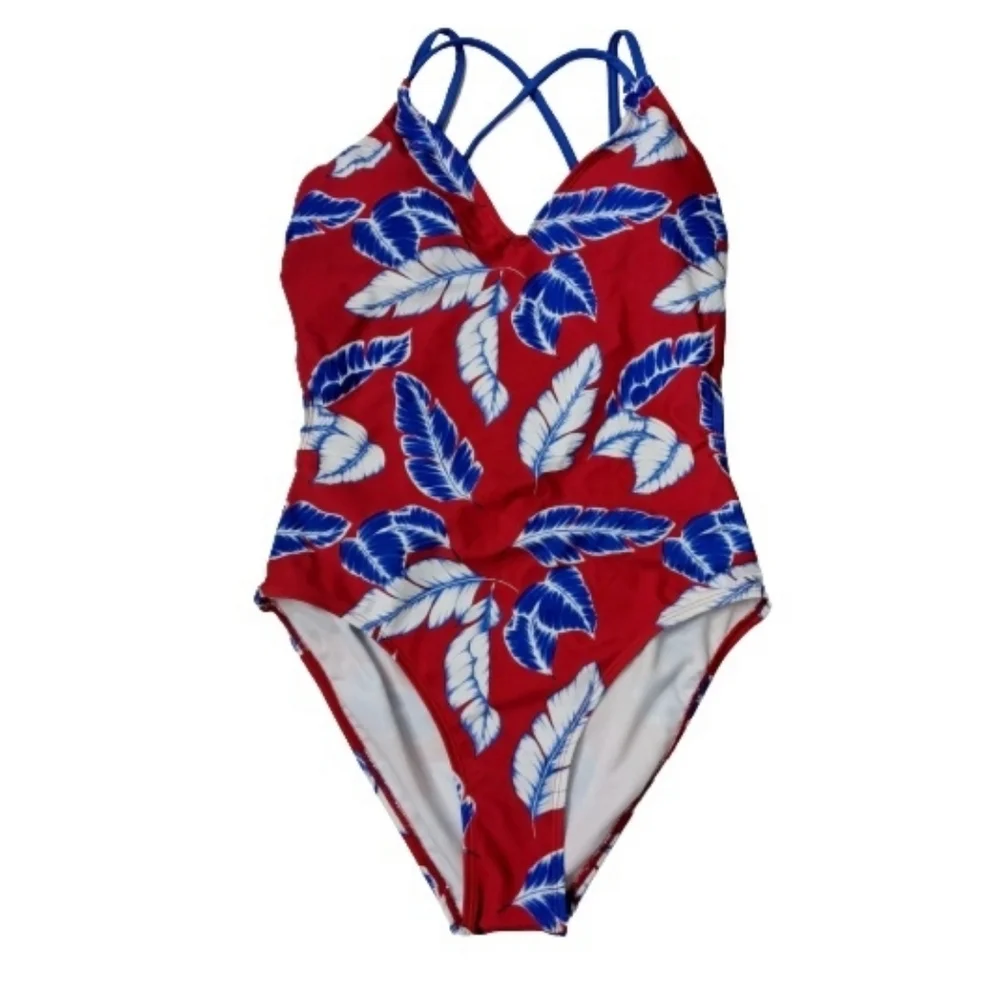 Indigo Rein Strappy Back One-Piece Swimsuit L